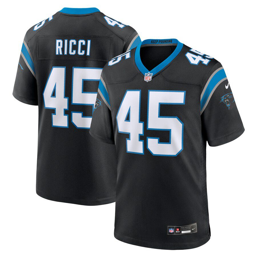 Men Carolina Panthers 45 Giovanni Ricci Nike Black Team Game NFL Jersey